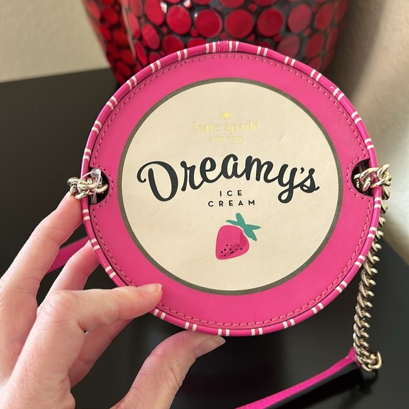 Kate Spade NWOT Flavor of the Month Strawberry Ice Cream Pint Crossbody - Picture 3 of 7